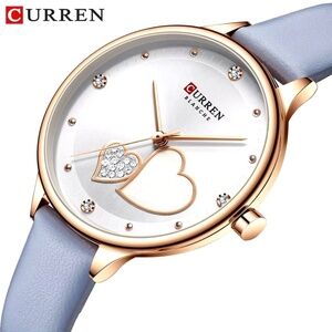 Ladies Fashion Leather Wristwatch Charming Rhinestone Curren Watch Gift Idea